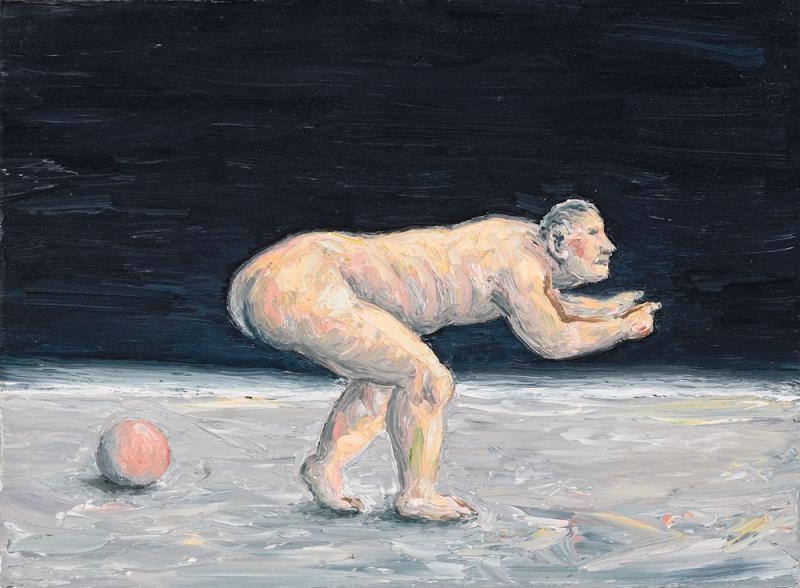 Peter Booth - Painting (Bending Figure with Ball)